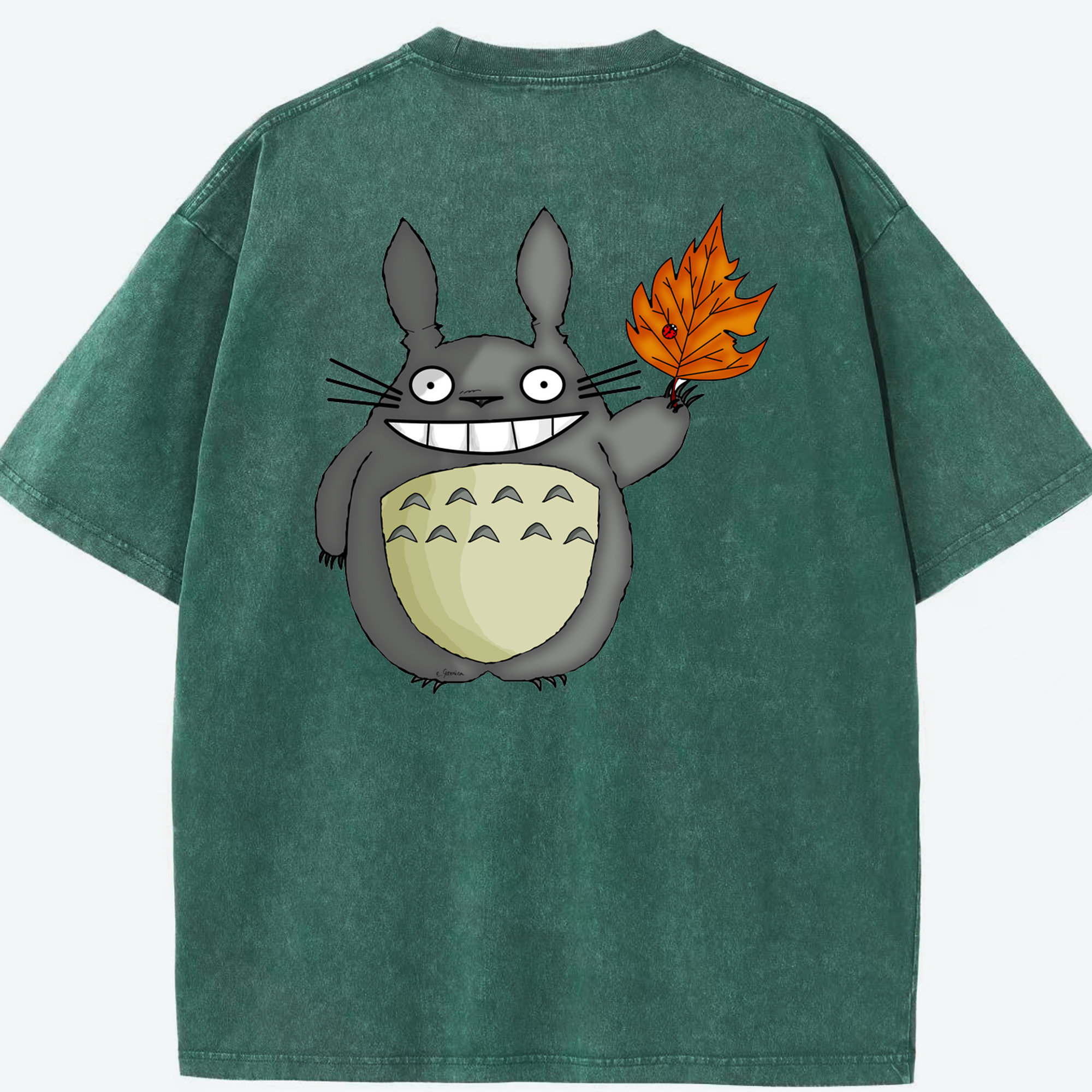（画像用） となりのトトロ 草壁メイ 草壁サツキ My Neighbor Totoro Satsuki Kusakabe Mei Kusakabe 綿100% ヴィンテージ風 半袖Tシャツ（背面プリント）